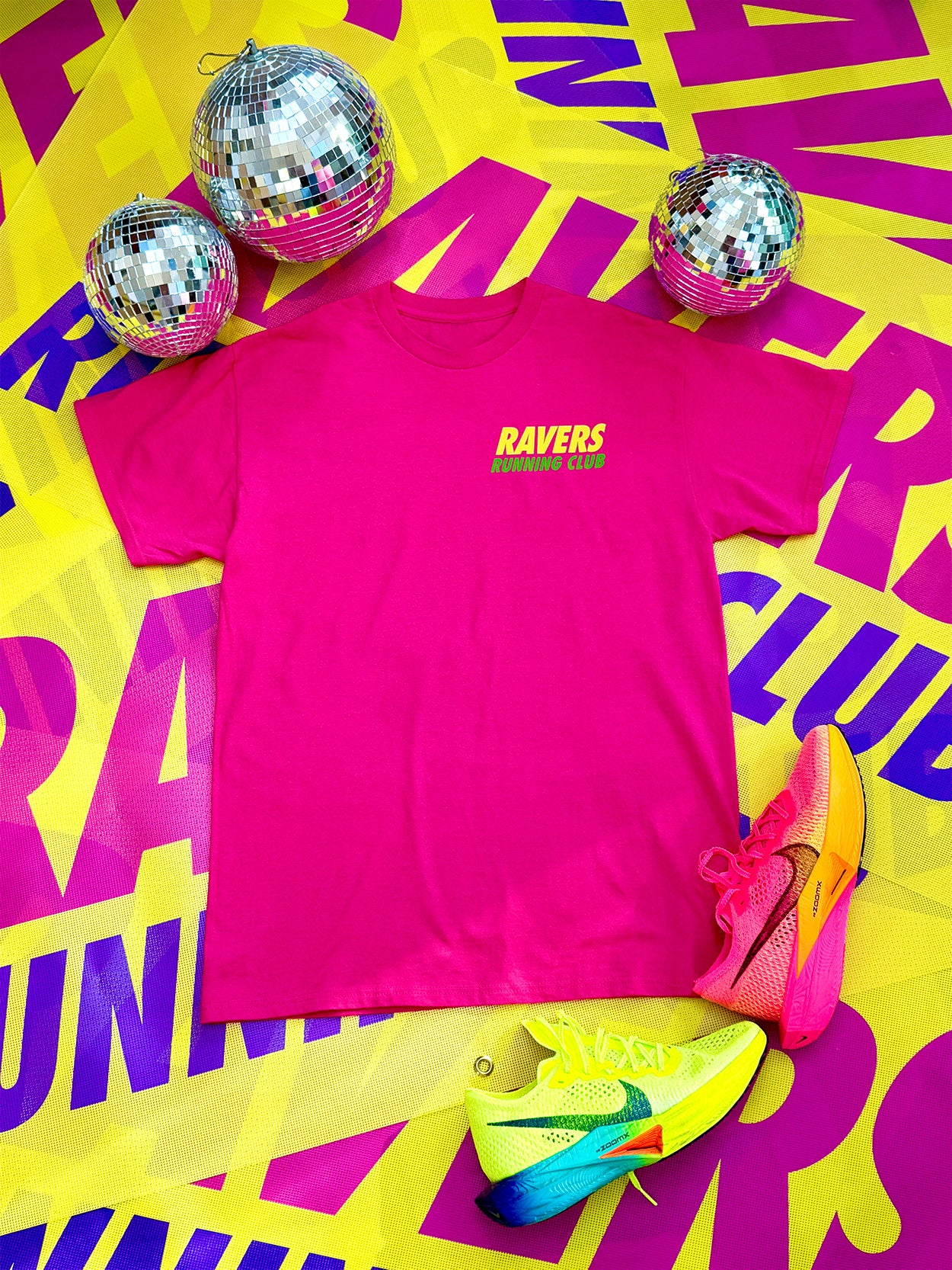 Fuchsia Disco Ball Raving T Shirt (Unisex)