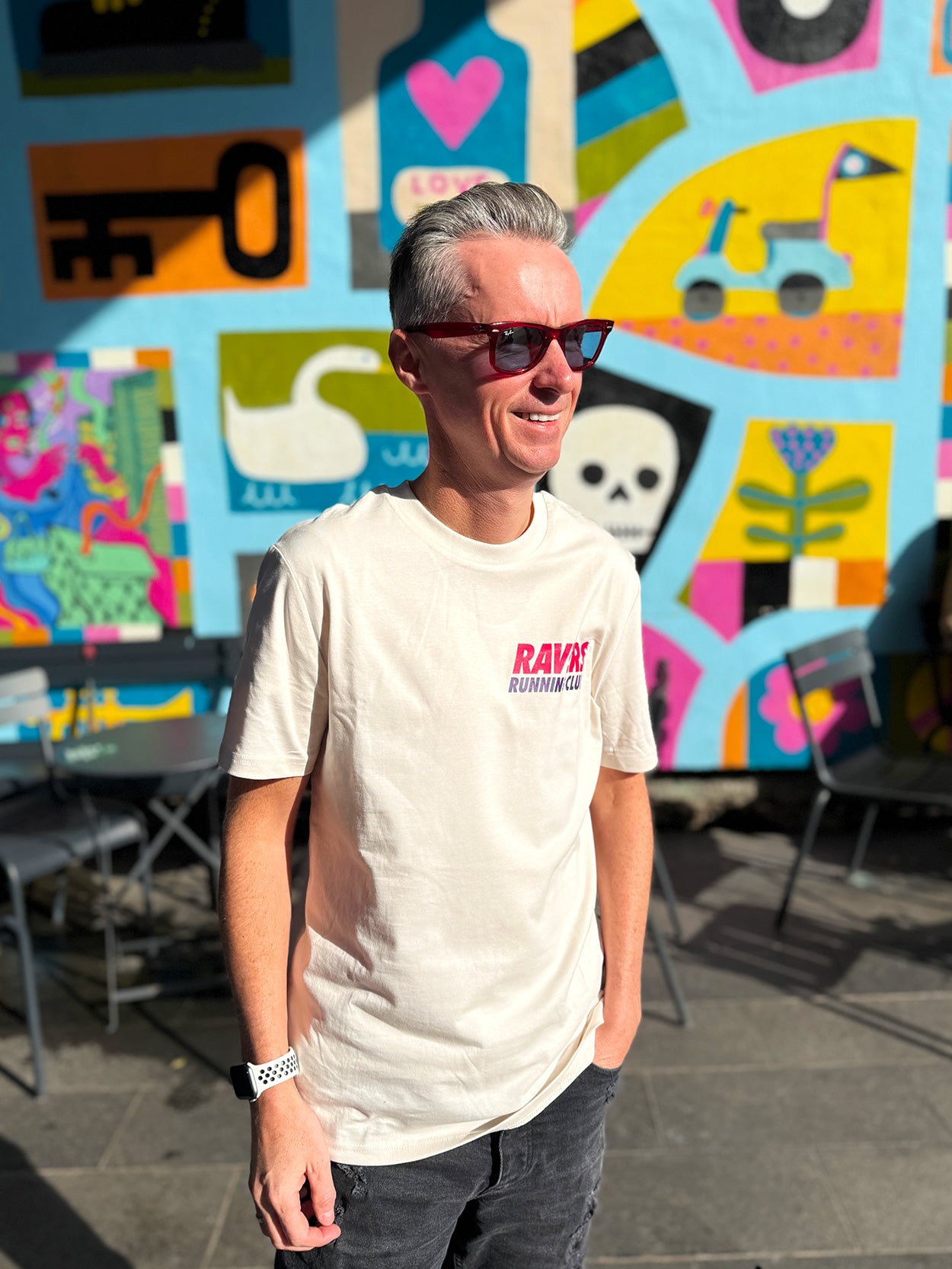 Vintage White Disco Ball Raving T Shirt (Unisex)