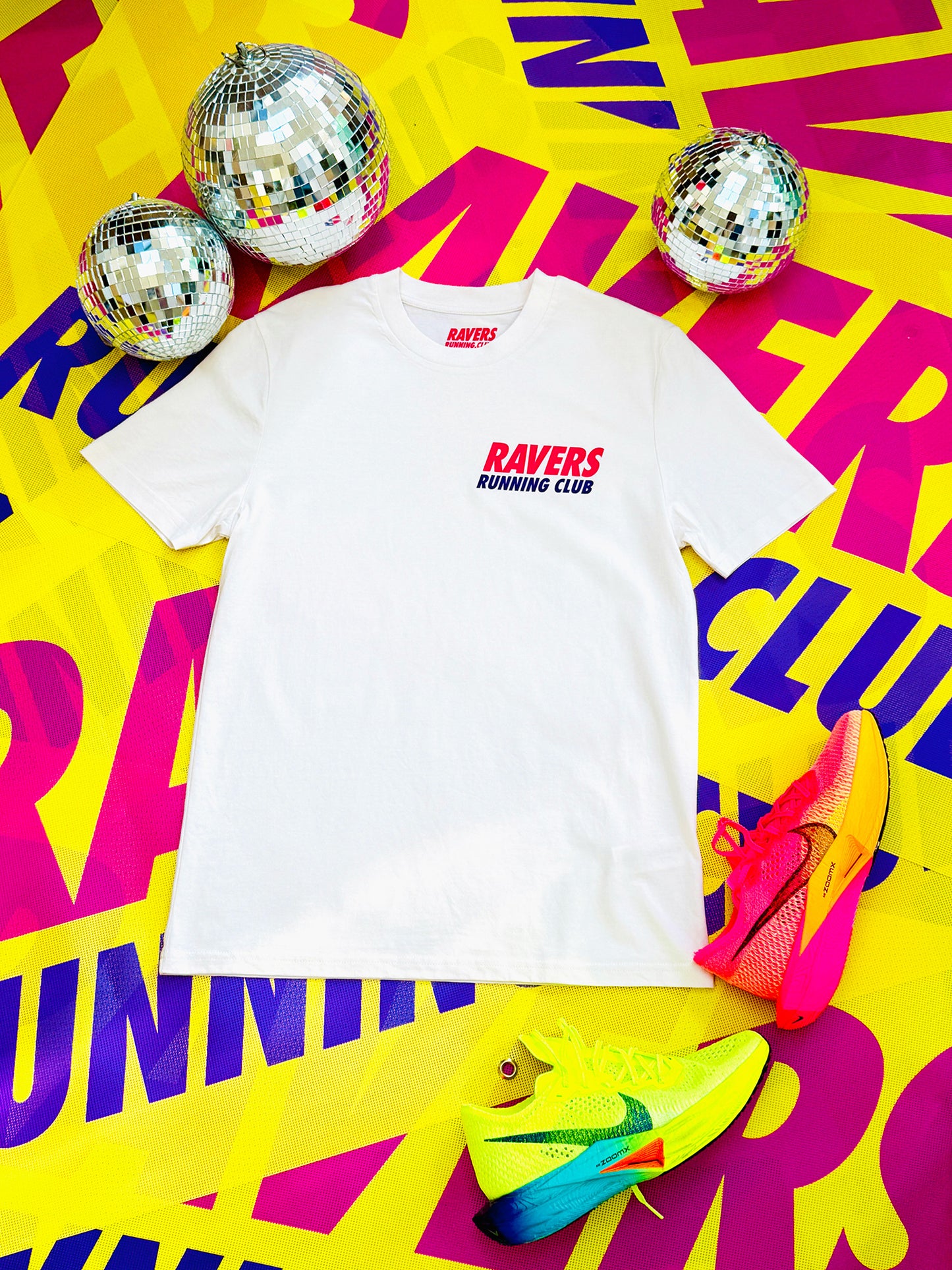 Vintage White Disco Ball Raving T Shirt (Unisex)