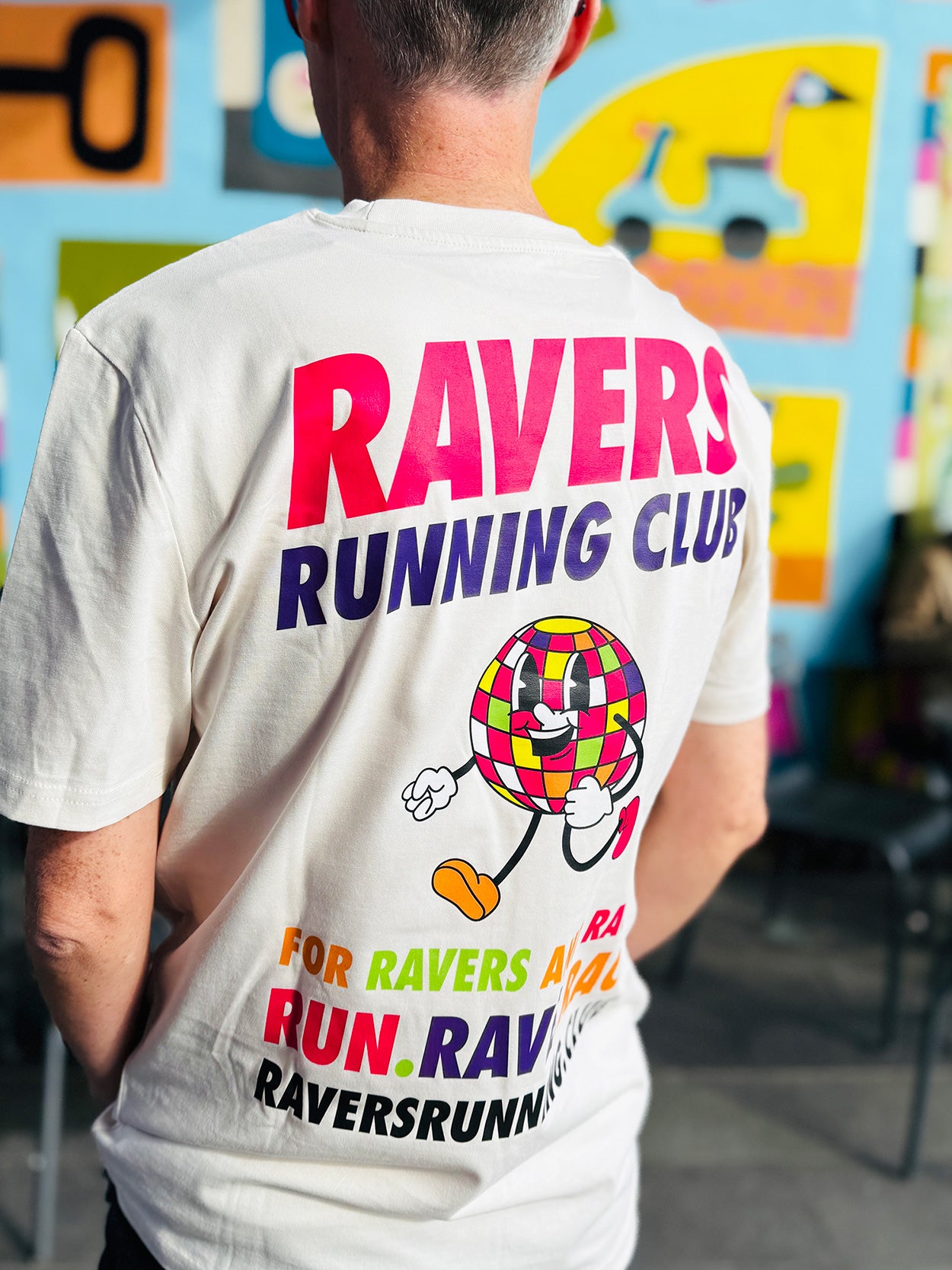 Vintage White Disco Ball Raving T Shirt (Unisex)