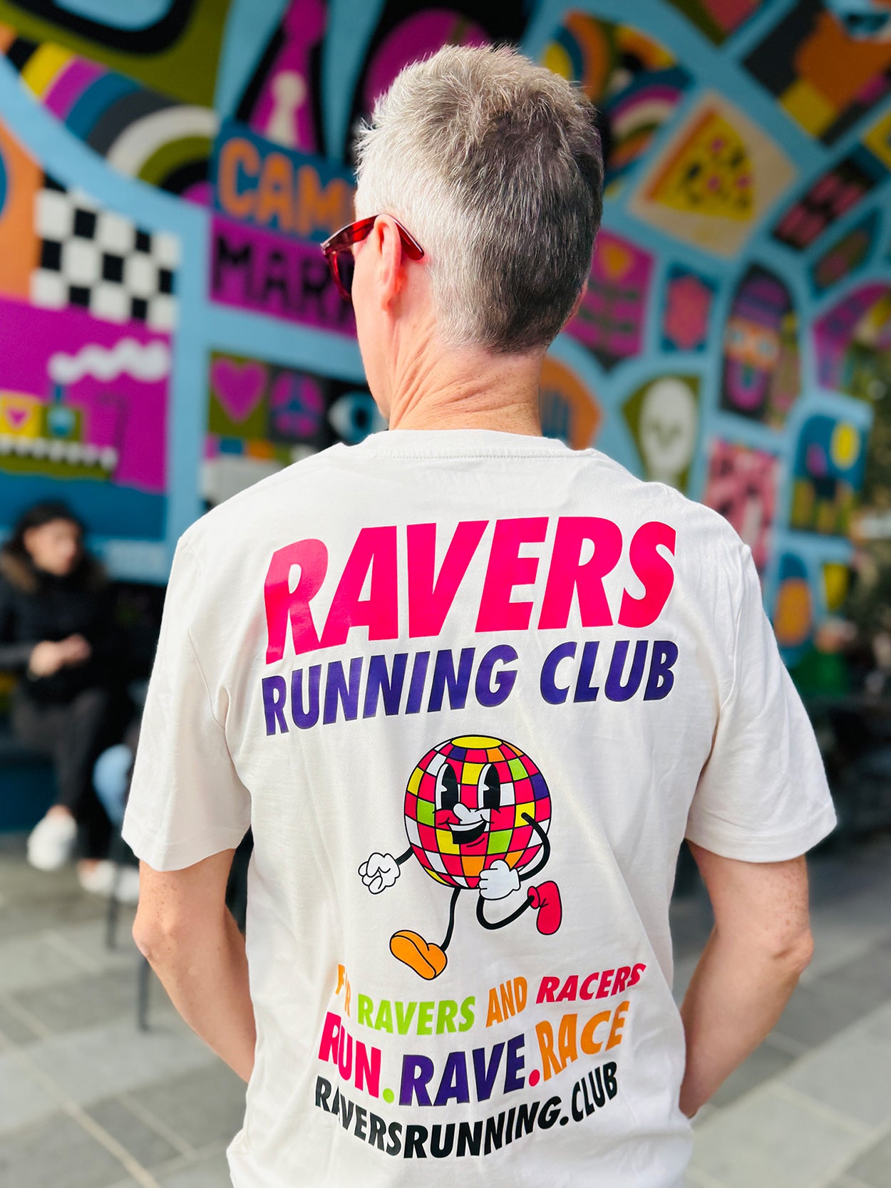 Vintage White Disco Ball Raving T Shirt (Unisex)