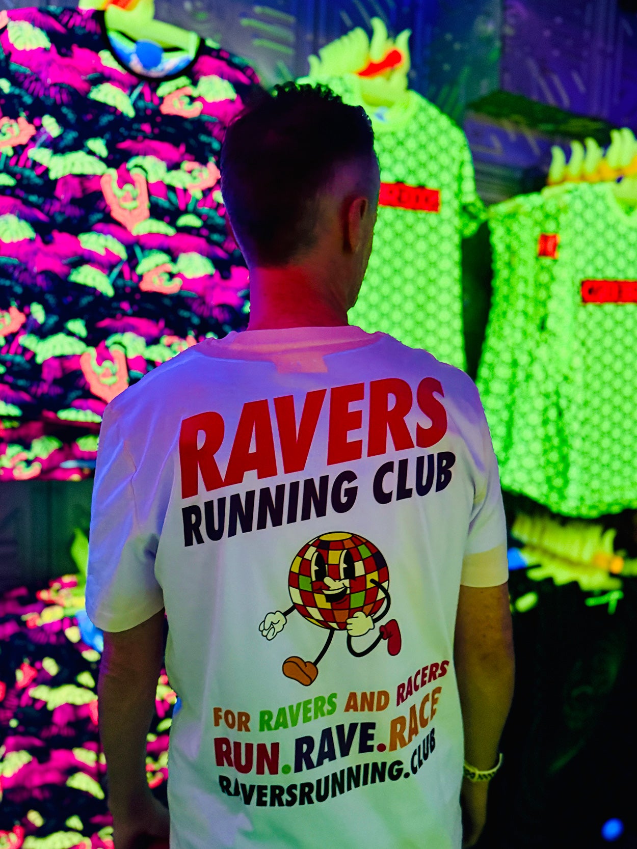Vintage White Disco Ball Raving T Shirt (Unisex)
