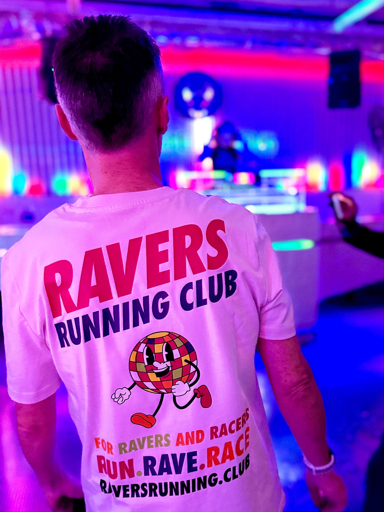 Vintage White Disco Ball Raving T Shirt (Unisex)