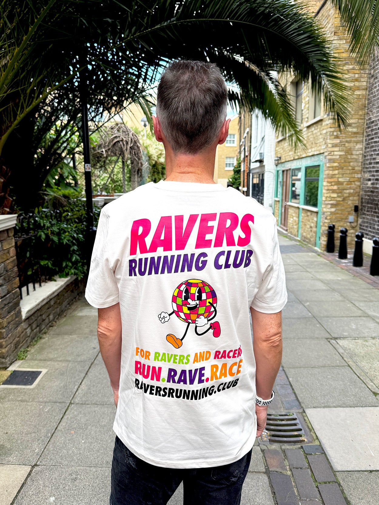 Vintage White Disco Ball Raving T Shirt (Unisex)