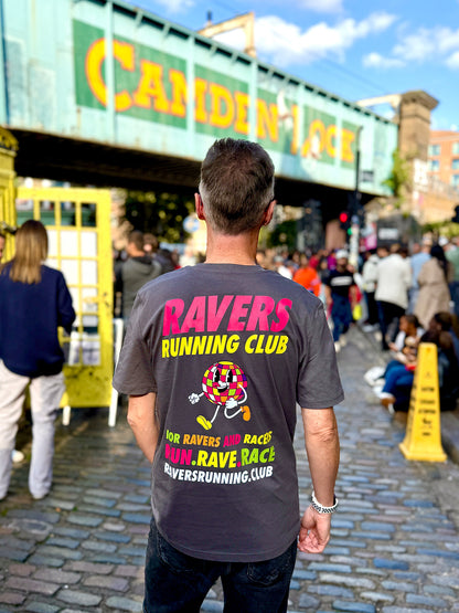 Anthracite Disco Ball Raving T Shirt (Unisex)