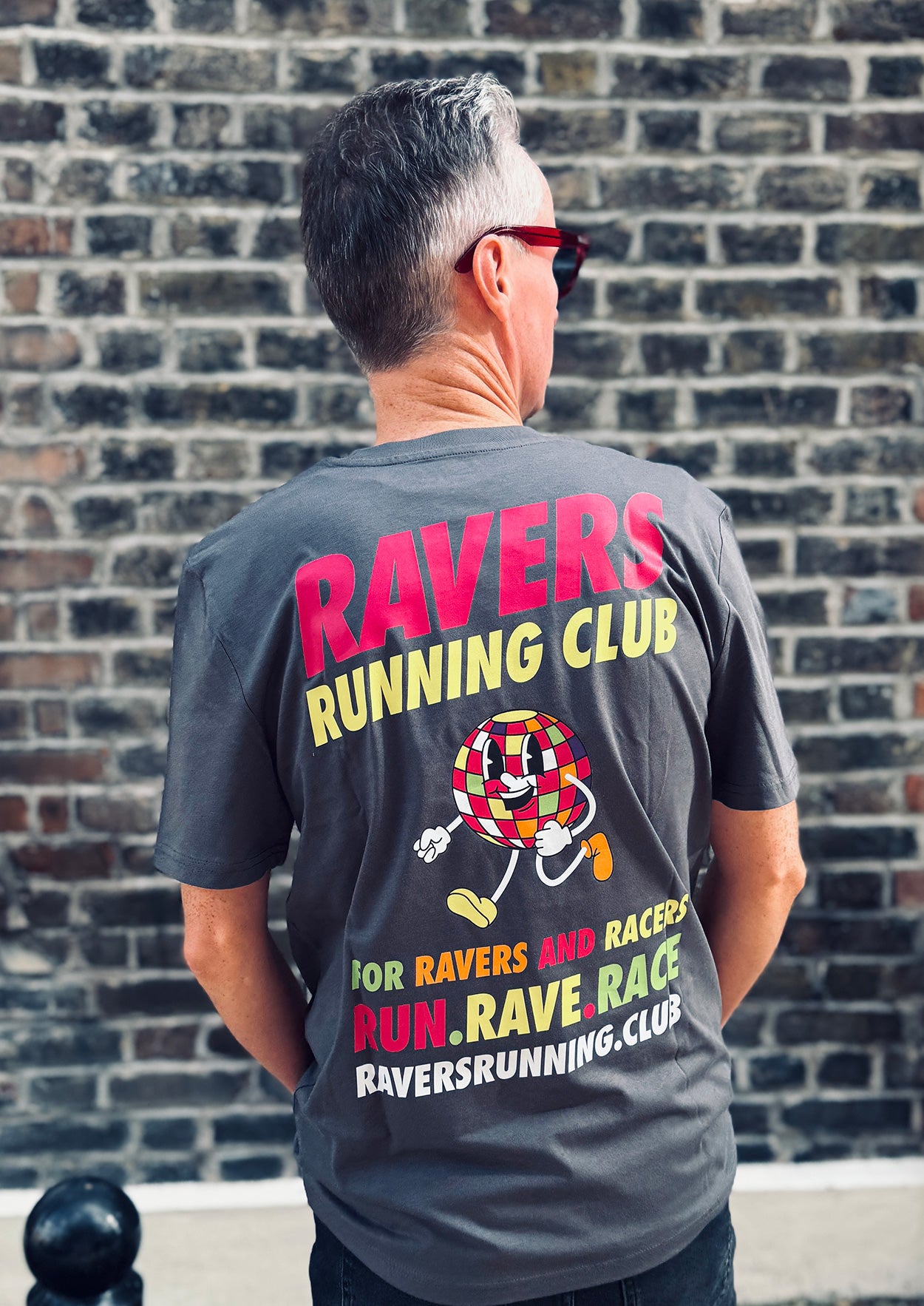 Anthracite Disco Ball Raving T Shirt (Unisex)