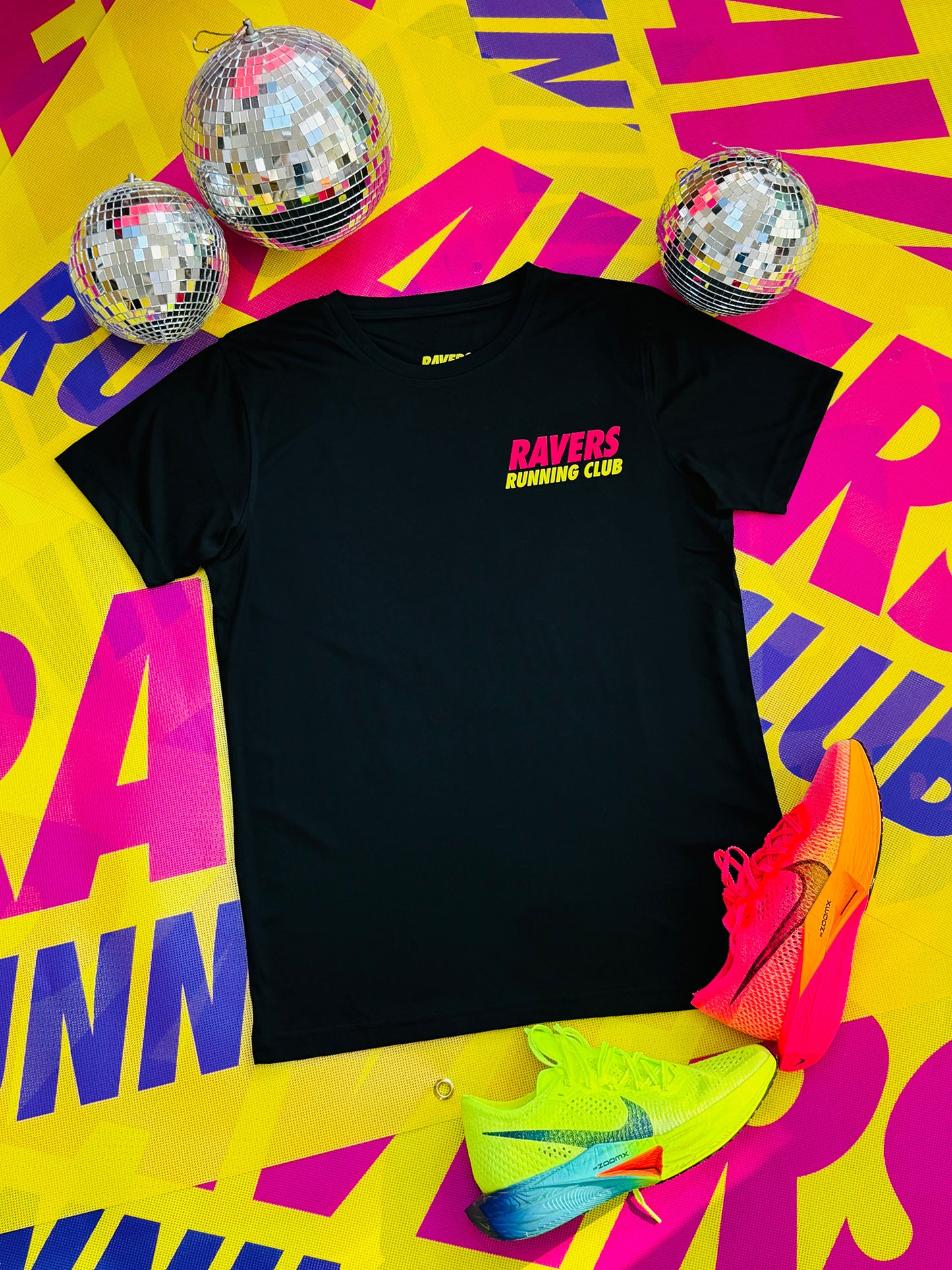 Black Disco Ball Sports T Shirt (Unisex)