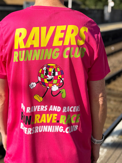 Hot Pink Disco Ball Sports T Shirt (Unisex)