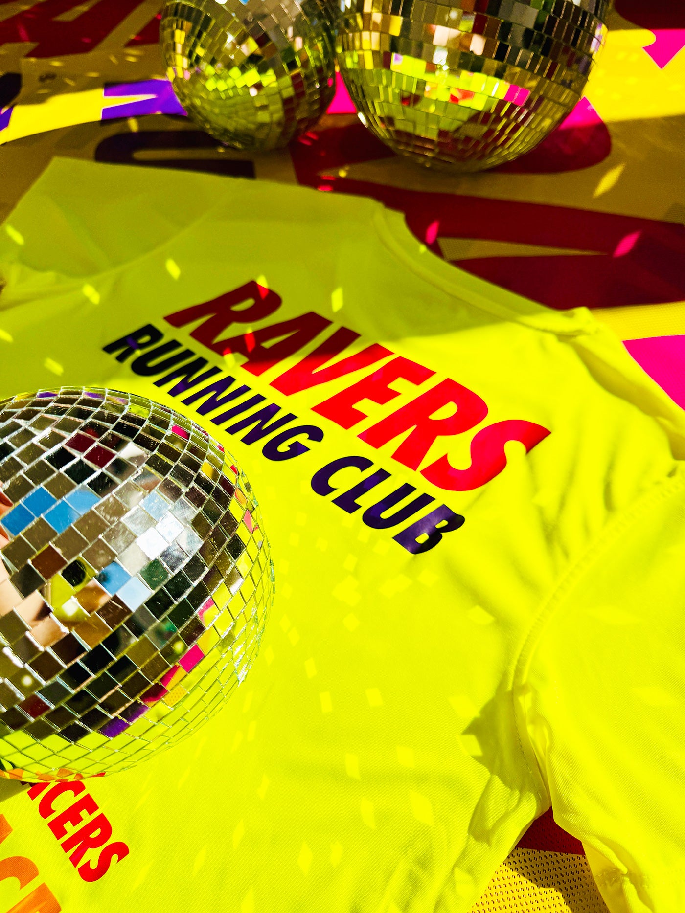 Neon Yellow Disco Ball Sports T Shirt
