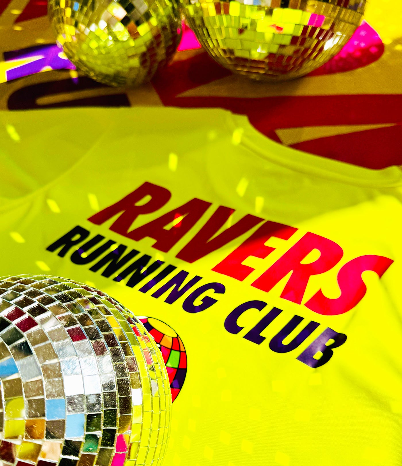 Neon Yellow Disco Ball Sports T Shirt