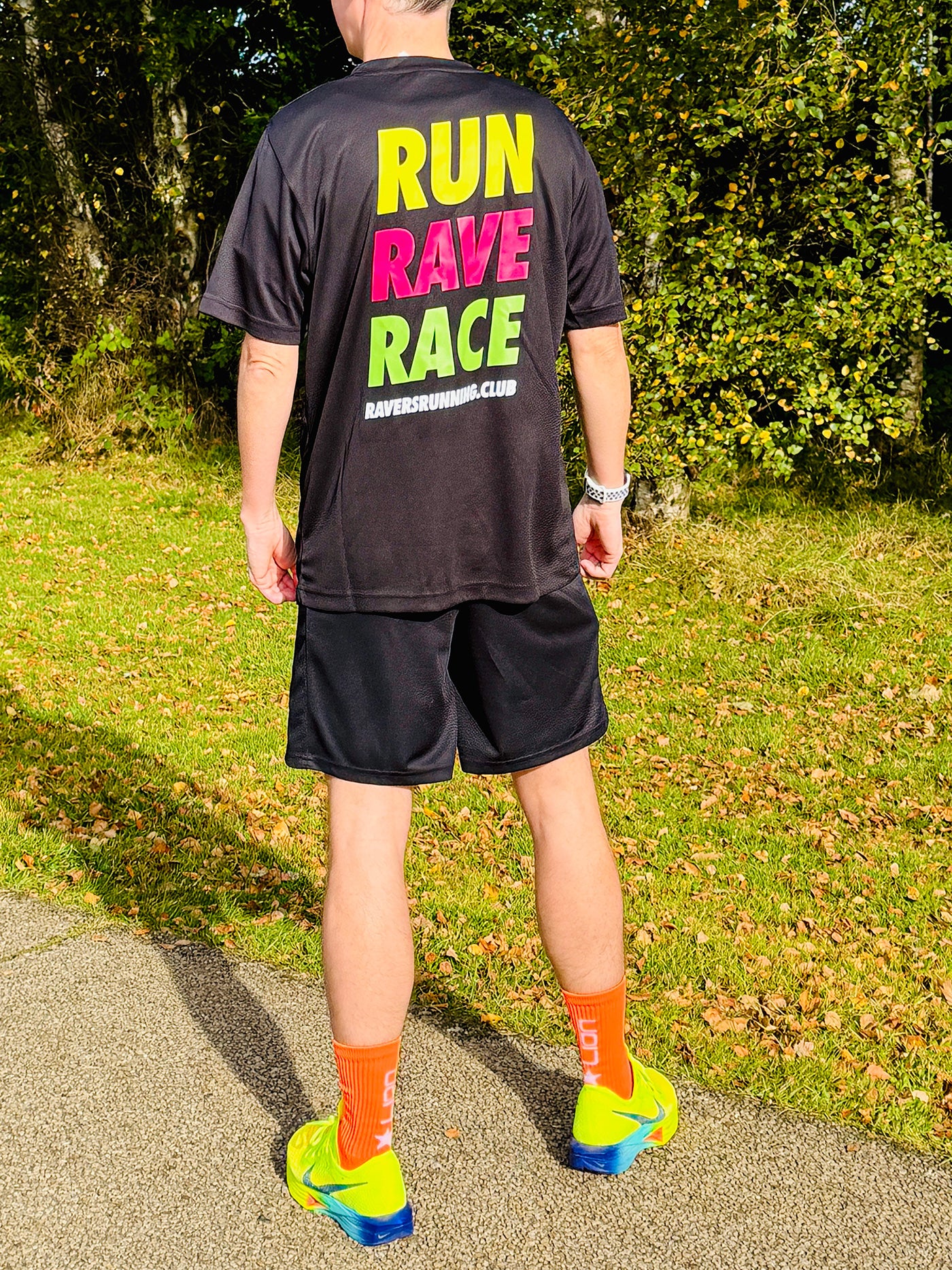 Black Run Rave Race Sports T Shirt (Unisex)