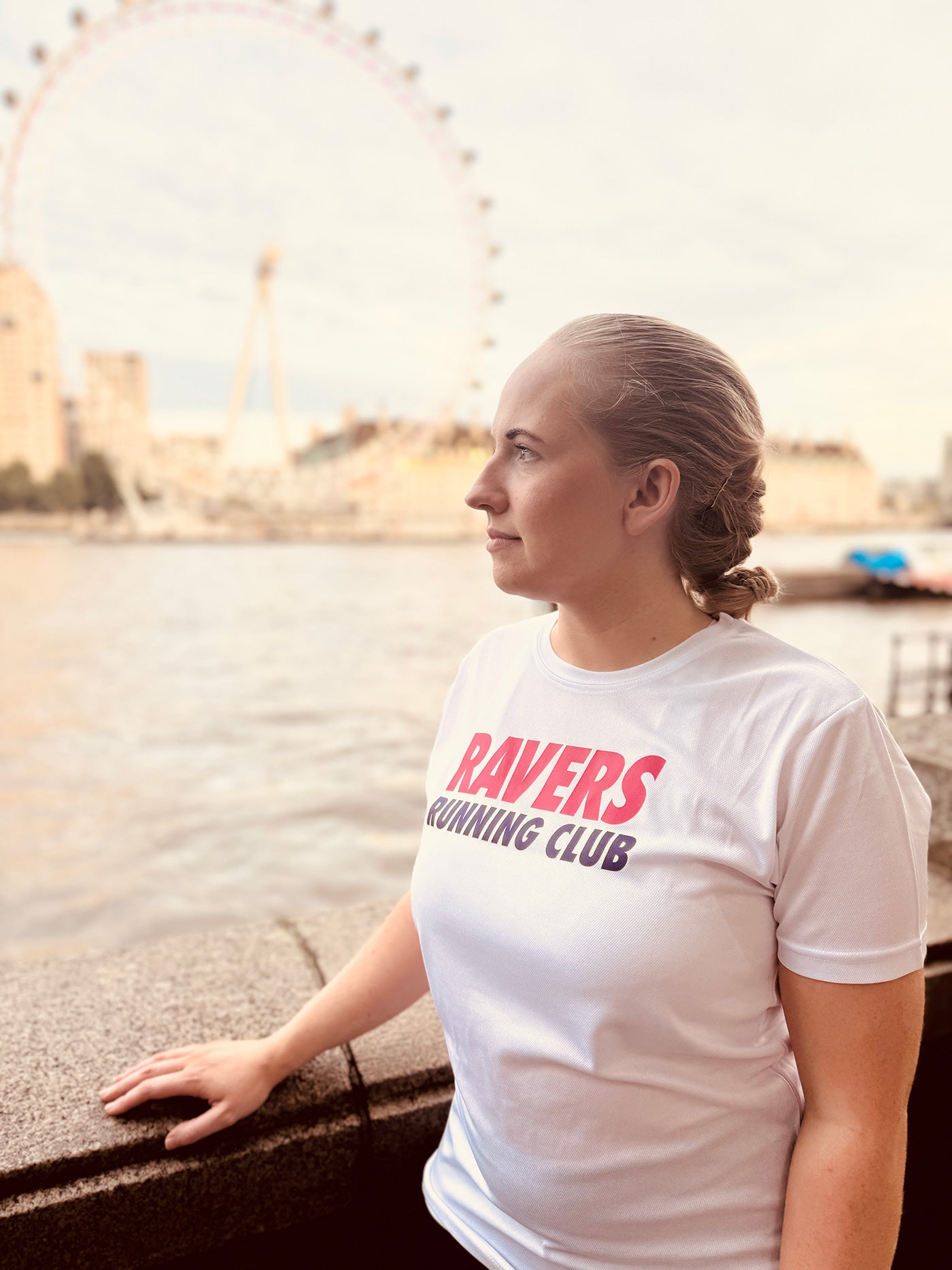 White Run Rave Race Sports T Shirt (Unisex)
