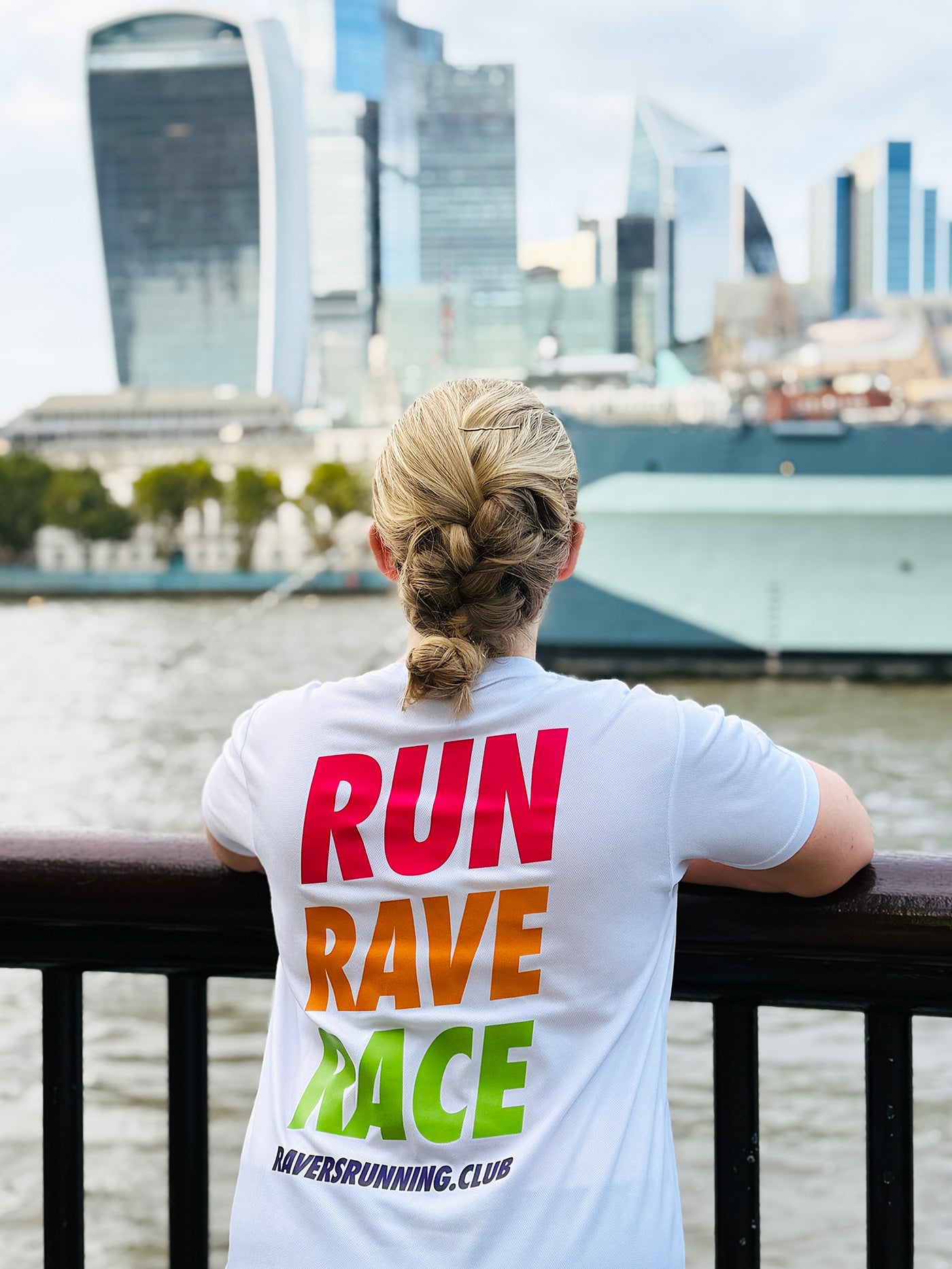 White Run Rave Race Sports T Shirt (Unisex)