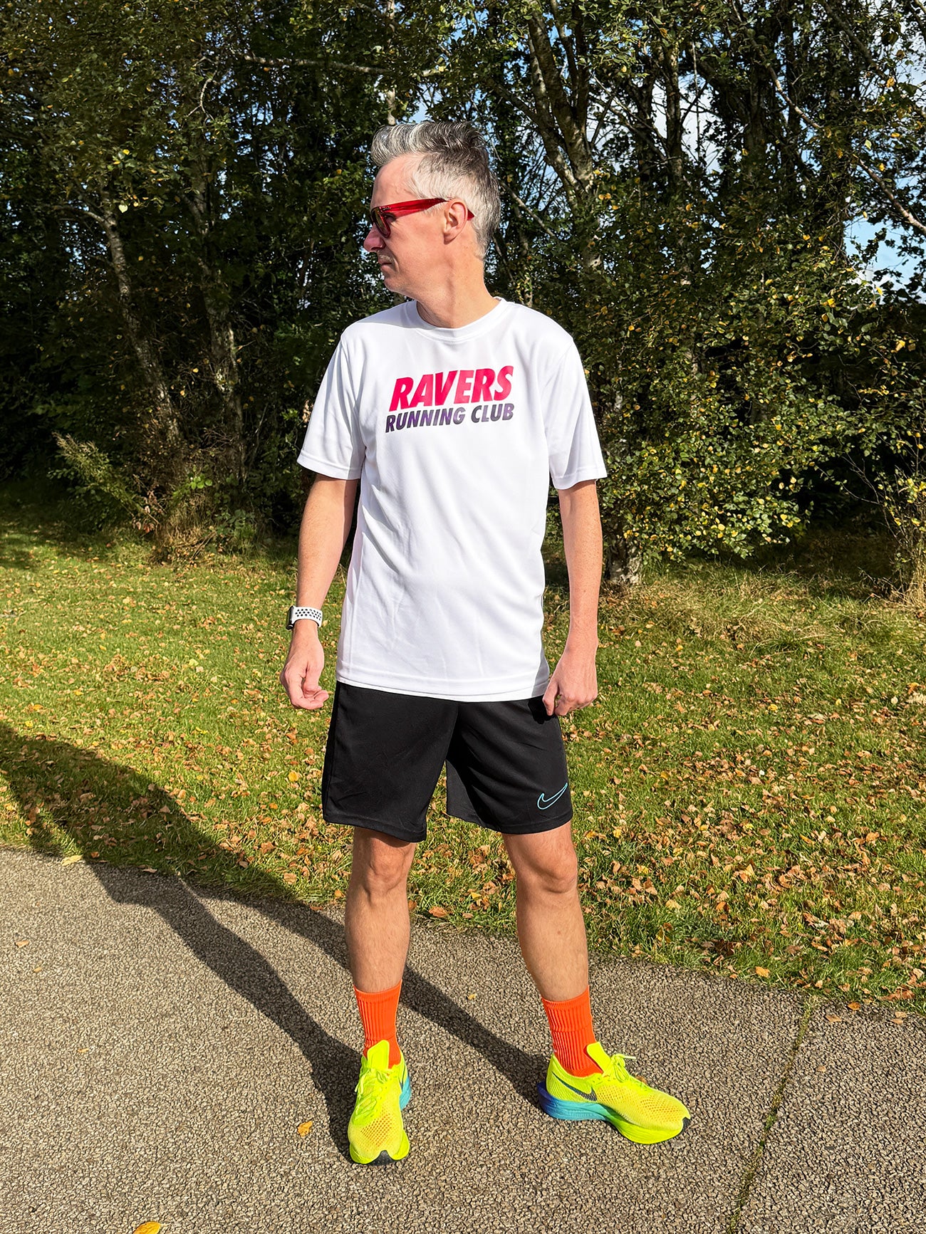 White Run Rave Race Sports T Shirt (Unisex)