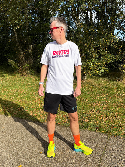 White Run Rave Race Sports T Shirt (Unisex)