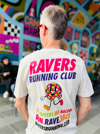 Vintage White Disco Ball Raving T Shirt (Unisex)