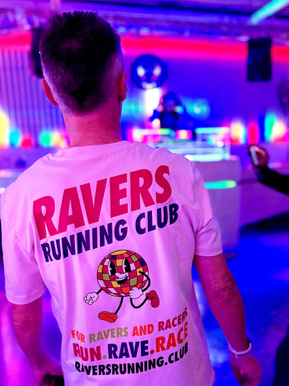 Vintage White Disco Ball Raving T Shirt (Unisex)